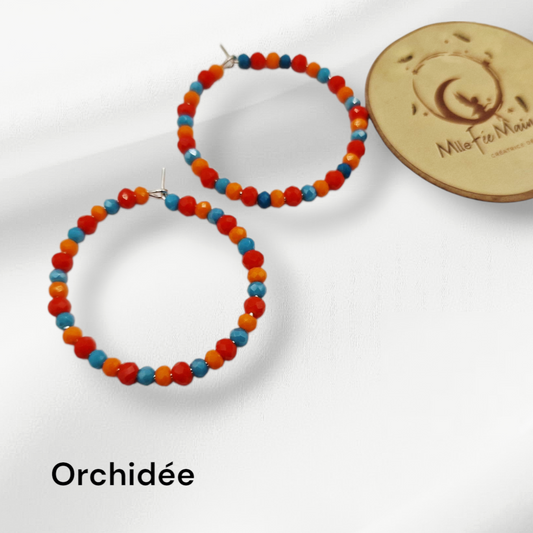 Boucles d'oreilles Orchidée