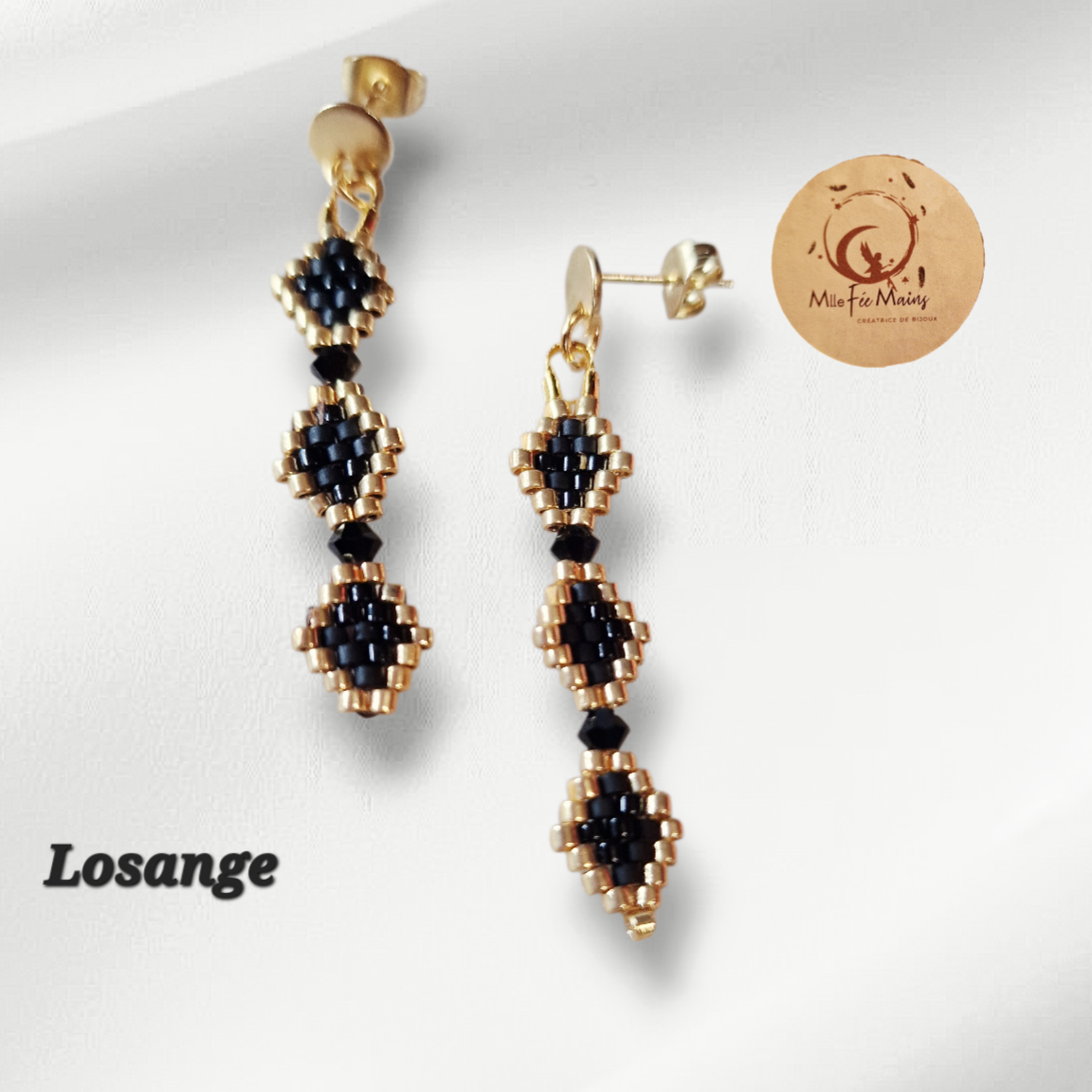 Boucles d'oreilles Losange